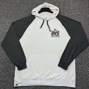 DVS Shoe Company Hoodie Men Extra Large White Pullover Long Sleeve Pocket XL